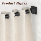 SMODBRODRE Black Shower Curtain Rod, Adjustable 32-80 Inch Tension Spring Curtain Rod No Drilling for Bathroom Kitchen, No Slip, No Rust
