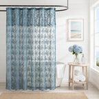 Ivory Lace Shower Curtain 72x72, Vintage Shabby Chic with Attached Valance