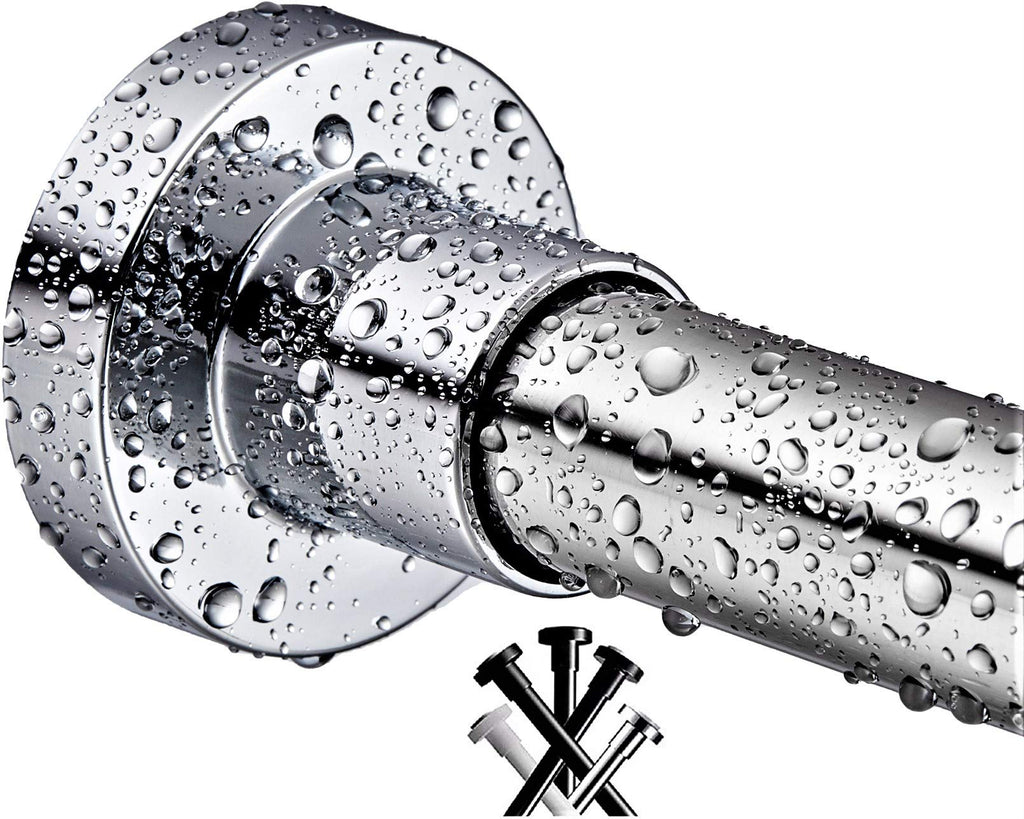 BRIOFOX Tension Curtain Rod 43-73 Inches Brushed Nickel, Rustproof and Non-Slip and Heavy Duty Shower Curtain Rod for Window or Bathroom, 304 Stainless Steel