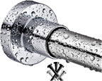 BRIOFOX Tension Curtain Rod 43-73 Inches Brushed Nickel, Rustproof and Non-Slip and Heavy Duty Shower Curtain Rod for Window or Bathroom, 304 Stainless Steel