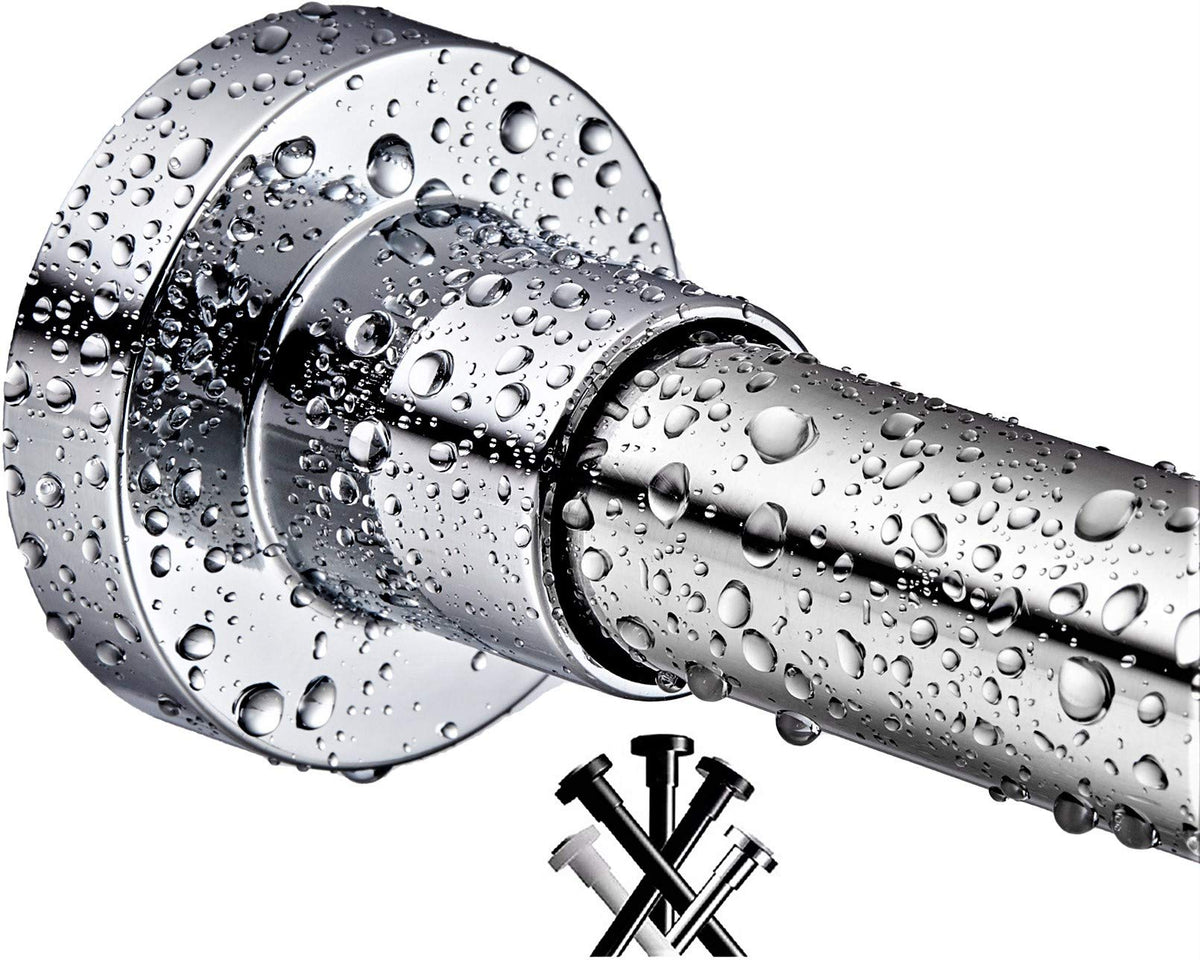 BRIOFOX Tension Curtain Rod 43-73 Inches Brushed Nickel, Rustproof and Non-Slip and Heavy Duty Shower Curtain Rod for Window or Bathroom, 304 Stainless Steel