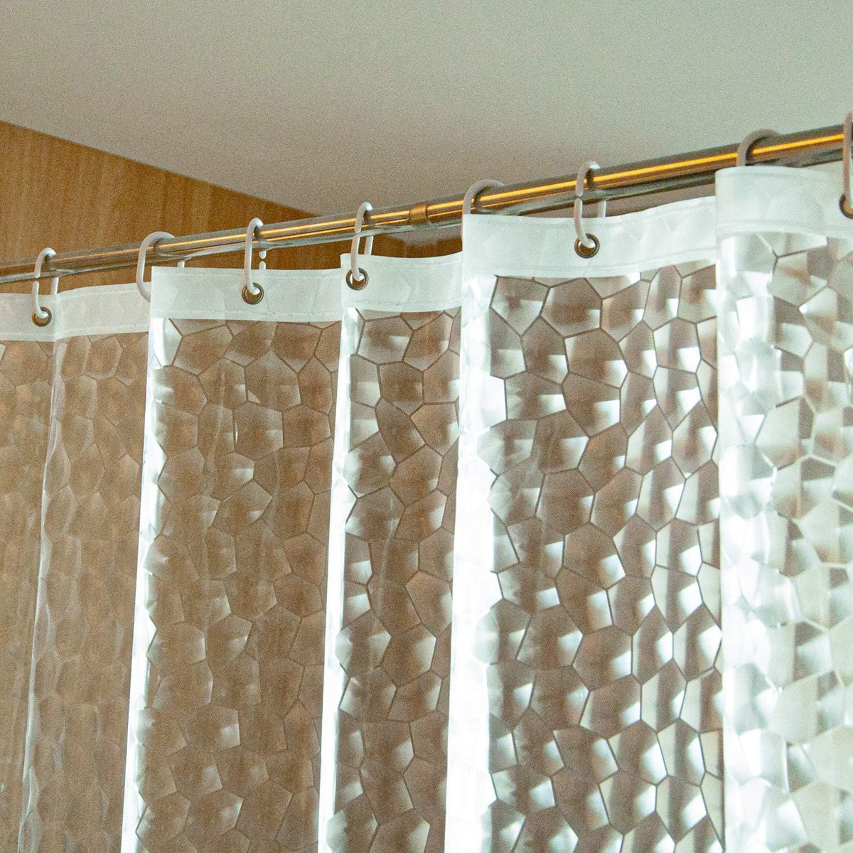 NTBAY EVA Shower Curtain Liner, 72 x 72, 6 Gauge, Clear Water Cube