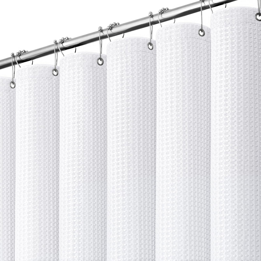 Dynamene Waffle Shower Curtain 256 GSM Heavy Duty Fabric 72"x72" Sage Green