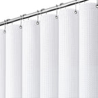 Dynamene Waffle Shower Curtain 256 GSM Heavy Duty Fabric 72"x72" Sage Green