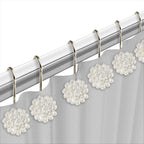 Zahari Home Rose Vine Shower Hooks Set - Curtain Rings with Unique Design - 12 Resin Hooks for Customizing Your Shower Space