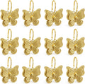 Gold Butterfly Shower Curtain Hooks, Rust Proof Metal for Bathroom 12PCS