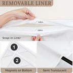 WONICY Hook-Free Shower Curtain with Snap-in Liner, Cream, 71 x 74