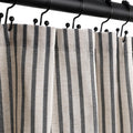 Farmhouse Striped Shower Curtain - 72x72 Inches, Linen Blend Fabric, Breathable & Machine Washable, Rustic Rust for Bathroom Decor (Hooks/Liner Not Included)