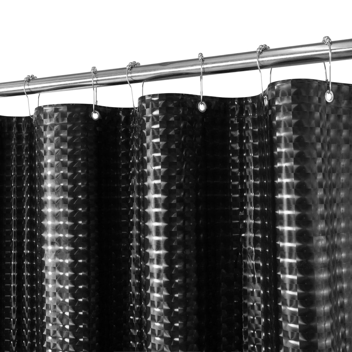 Barossa Design 48 inch Wide Stall Shower Curtain Liner with Magnets, Clear