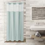 RiverDream Heavyweight Waffle No Hook Shower Curtain with Liner,White,71x74