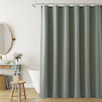 Naturoom Linen Shower Curtain 72 Inch Long for Bathroom Beige 1 Panel