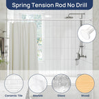 ENJOYBASICS 1" White Shower Curtain Rod, 30-76" Adjustable, Secure Tension