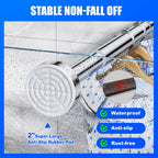 Ausemku Shower Curtain Rod Tension - 32-80 Inch Never Rust Non-Slip Spring Tension Curtain Rod No Drilling Stainless Steel Curtain Rod Use Bathroom Kitchen（Silver）