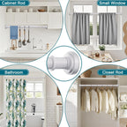 White Tension Shower Curtain Rod 36-84 Inch(3-7ft) Never Rust No Drilling Non Slip Spring Tension Shower Rod, Heavy Duty Tension Rod, Adjustable Curtain Rod for Bathroom Window Living Room
