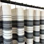 Serafina Home Nautical Striped Blue and White Fabric Shower Curtain:
