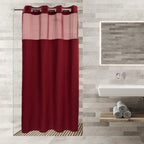 RiverDream Heavyweight Waffle No Hook Shower Curtain with Liner,White,71x74