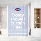 Clorox Shower Curtain Liner & Hooks, Premium Lightweight Flexible Waterproof 4g PEVA for Bathroom with Weighted Magnets, Standard Size 70" x 72", Frosty 1 Pack