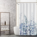 AWERT Blue Marble Shower Curtain - Waterproof for Bathroom Decor, Printed Washable With Hooks, 72x72 Inch