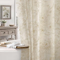 Farmhouse Floral Vintage Shower Curtain for Bathroom, Black and Tan Taupe