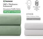 Dynamene Waffle Shower Curtain 256 GSM Heavy Duty Fabric 72"x72" Sage Green