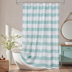Seenus Natural Sage Green Linen Look Fabric Shower Curtain, Heavy Duty Faux Linen Textured Shower Curtain Water-Resistant, 72 x 72 Inch Soothing Forest Green Farmhouse Bathroom Decor Shower Curtains