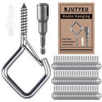 65 Pcs Stainless Steel Hooks, 2.16" Screw Hooks with Safety Buckle
