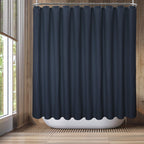 Barossa Design Waffle Weave Extra Long Shower Curtain White 84 Inch Length