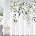 Gibelle Sage Green Eucalyptus Shower Curtain, Floral Print, 72x72
