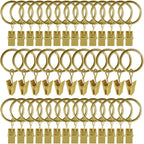 40 Pack Curtain Rings with Clips, Drapery Clips with Rings, Drapes Rings 1.26 in Interior Diameter, Fits up to 1 in Curtain Rod, Black