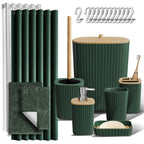 Clara Clark Black Bathroom Set, Shower Curtain Set, Bathroom Accessory Set