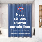 Clorox Shower Curtain Liner & Hooks, Premium Lightweight Flexible Waterproof 4g PEVA for Bathroom with Weighted Magnets, Standard Size 70" x 72", Frosty 1 Pack