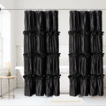 Homechoice Decor Camel Ruffle Shower Curtain 72" W x 72" H