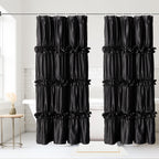 Homechoice Decor Camel Ruffle Shower Curtain 72" W x 72" H