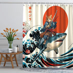 Funny Japanese Cat Funky Anime Japan Bathroom Shower Curtain, 72x72
