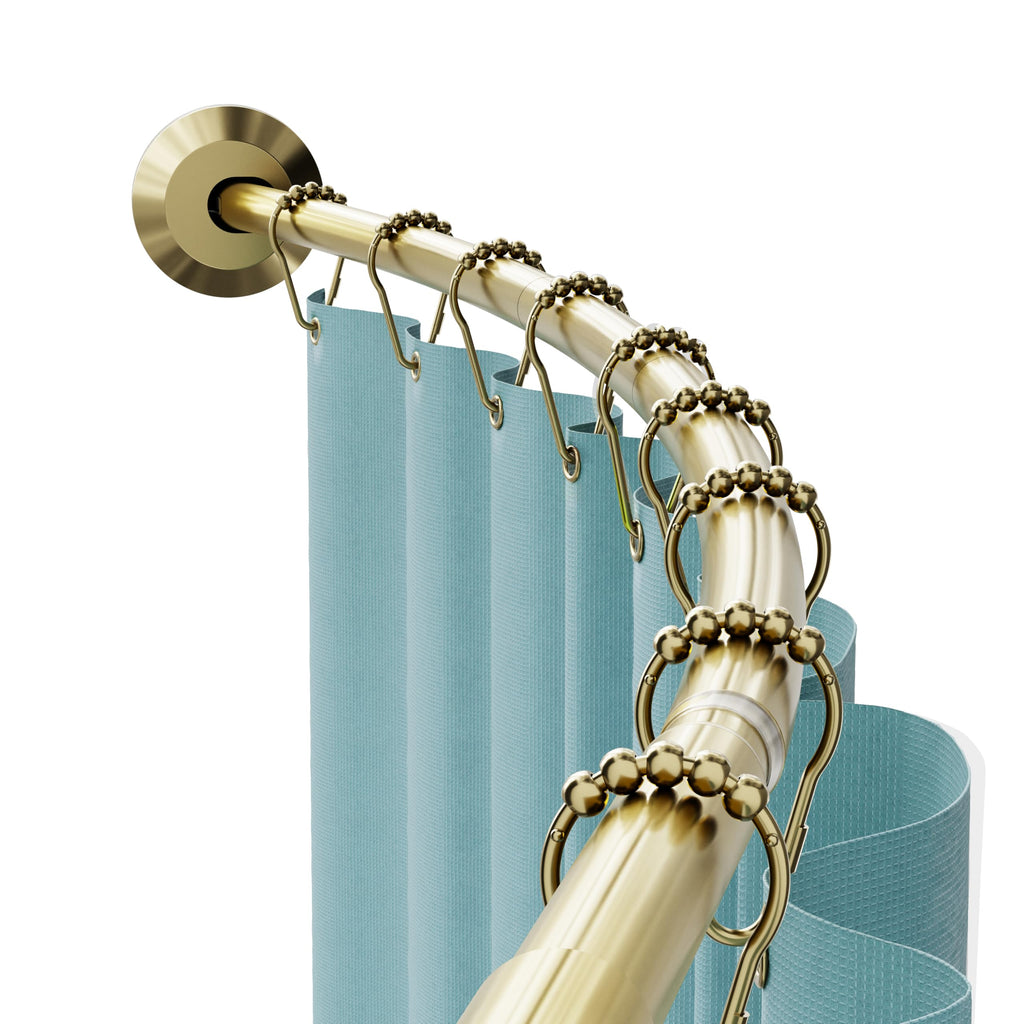 Zenna Home Matte Black, Curved Shower Curtain Rod, Tension or Permanent Mount, Easy Install, Rounded for Extra Room, 50 to 72 Inches