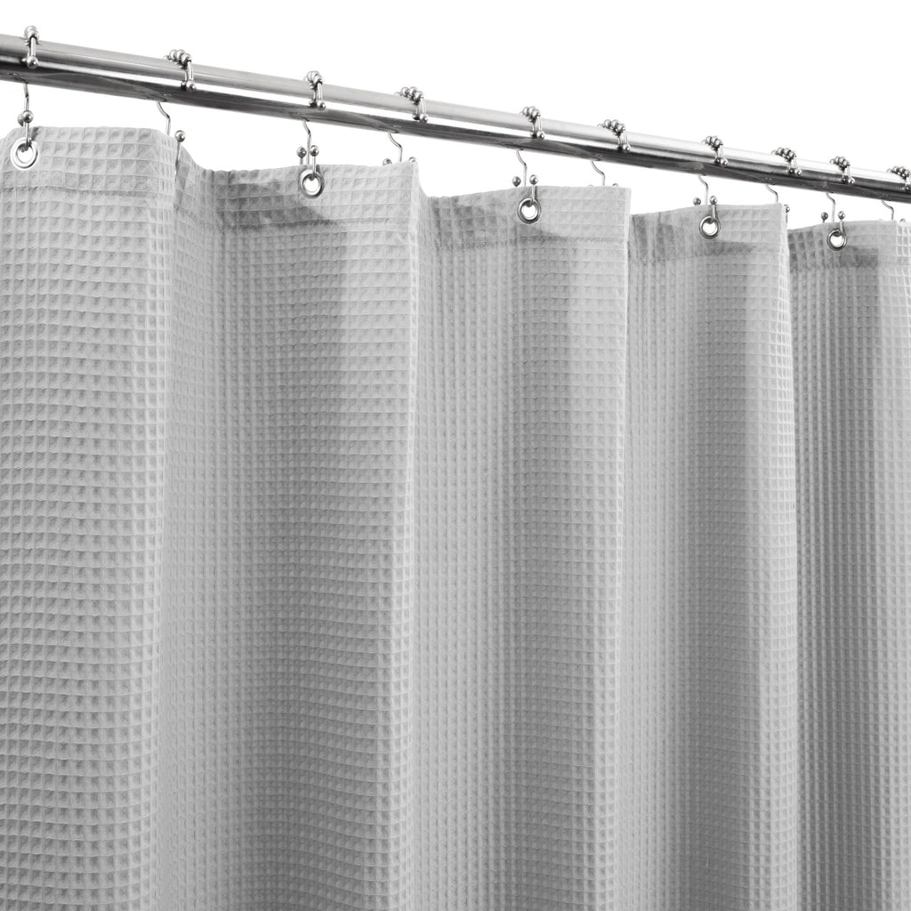 Barossa Design Waffle Weave Extra Long Shower Curtain White, 72x84