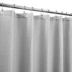 Barossa Design Waffle Weave Extra Long Shower Curtain White, 72x84