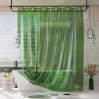 AmazerBath Heavy Shower Curtain Liner, 100% EVA Clear Green Heavy Duty Luxury Soft Shower Curtain and Liner 2-in-1, 72x72 Plastic Weighted Shower Liner, 12 Rustproof Grommets & 3 Heavyweight Stones