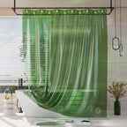 AmazerBath Heavy Shower Curtain Liner, 100% EVA Clear Green Heavy Duty Luxury Soft Shower Curtain and Liner 2-in-1, 72x72 Plastic Weighted Shower Liner, 12 Rustproof Grommets & 3 Heavyweight Stones