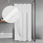 N&Y HOME Stall Waffle Weave Shower Curtain with Snap-in Liner White 36x72