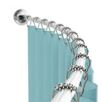 Zenna Home Curved Shower Curtain Rod, No Drill, 50-72 Inch Adjustable Tension Shower Rod for Bathroom, Rustproof, Non-Slip, Adds Room in Shower, Satin Nickel