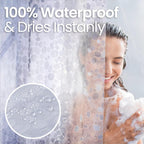 LiBa Shower Curtain PEVA 8G, 72x72 Inch Clear Pebbles with Magnets