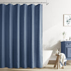 Naturoom Linen Shower Curtain 72 Inch Long for Bathroom Beige 1 Panel
