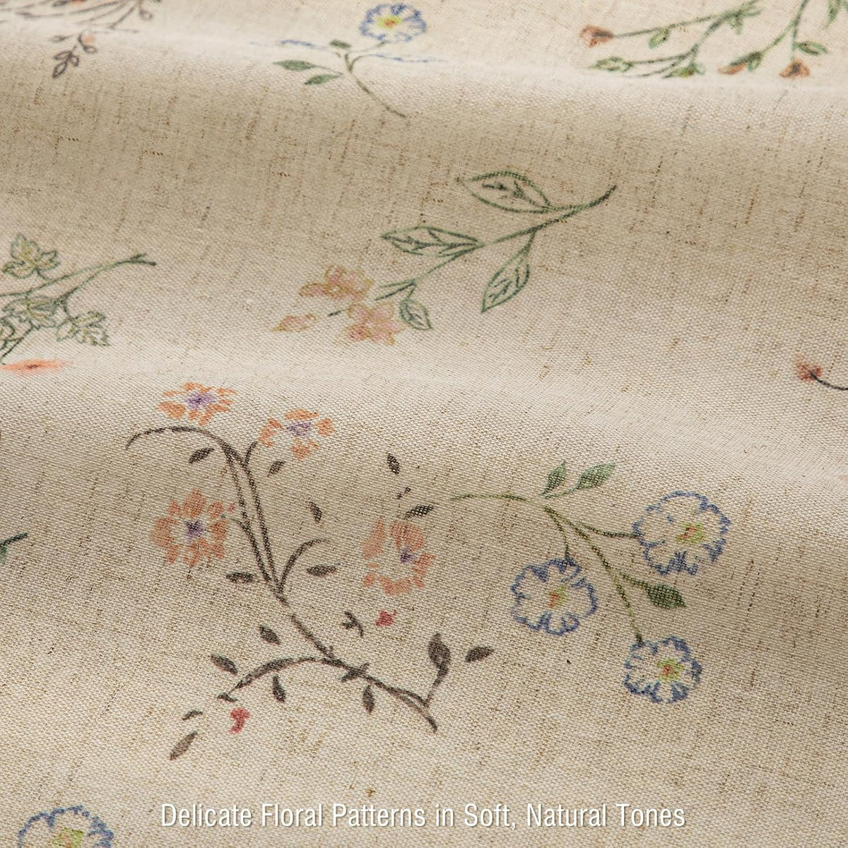 Floral Farmhouse Vintage Linen Shower Curtain French Country Decor 72Wx72H