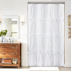 Homechoice Decor Camel Ruffle Shower Curtain 72" W x 72" H