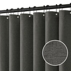 MIULEE 72 x 90 Extra Long Linen Shower Curtain Cream Beige 12 Metal Hooks