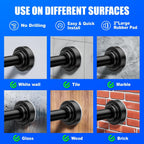 Ausemku Shower Curtain Rod Tension - 32-80 Inch Never Rust Non-Slip Spring Tension Curtain Rod No Drilling Stainless Steel Curtain Rod Use Bathroom Kitchen（Black）