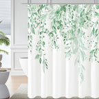 Gibelle Sage Green Eucalyptus Shower Curtain, Floral Print, 72x72