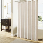 Naturoom Linen Shower Curtain 72 Inch Long for Bathroom Beige 1 Panel