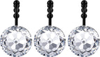Sunlit Round Rhinestone Shower Curtain Hooks with Glide Balls, 12 Pack